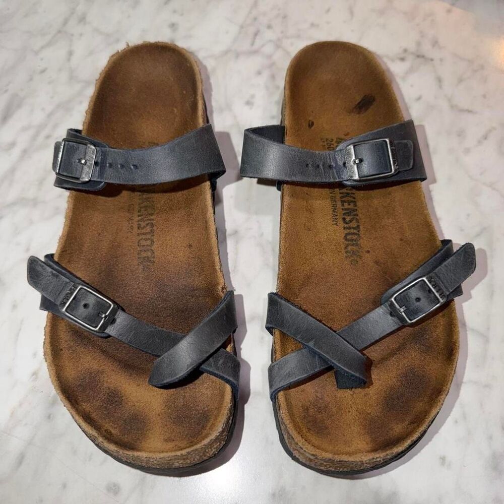 Birkenstock Women's Black and Grey Sandals